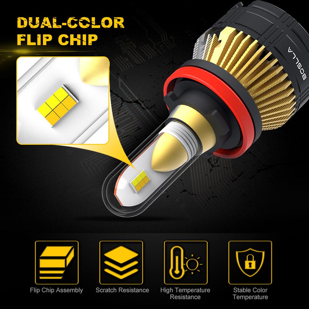 Boslla - Bullet B4 Series H11 H8 H9 LED Headlight Bulb Fog Light Bulb