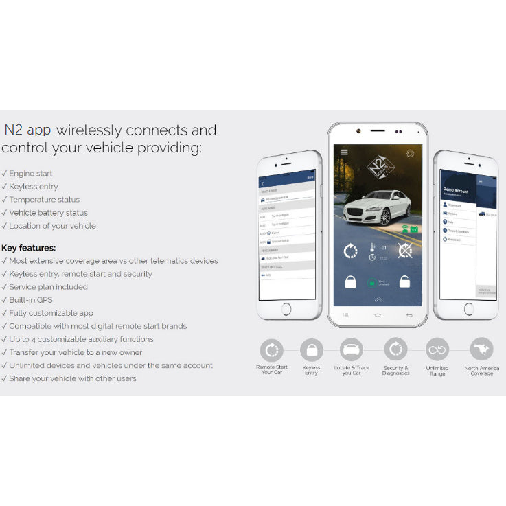 N2 - Add-On Smart Phone Module for Unlimited Range Vehicle Control (USA/CAN) - 4G/LTE