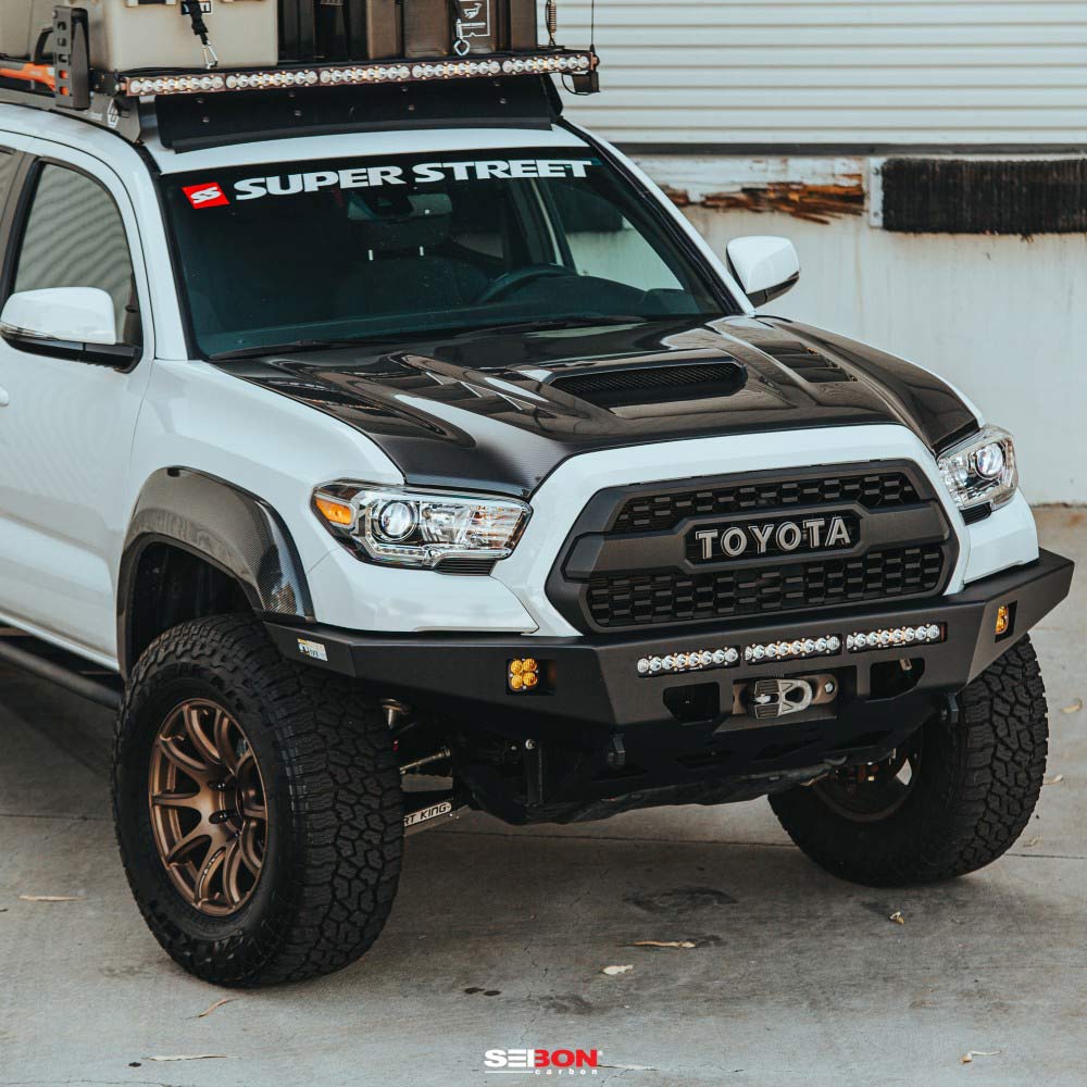 TS-Style Carbon Fiber Hood - Toyota Tacoma (2016-2021)