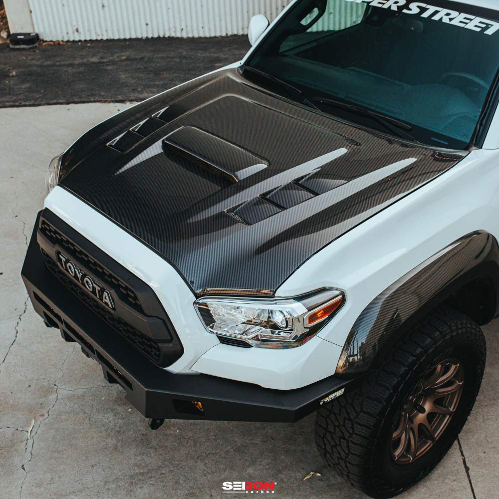 TS-Style Carbon Fiber Hood - Toyota Tacoma (2016-2021)