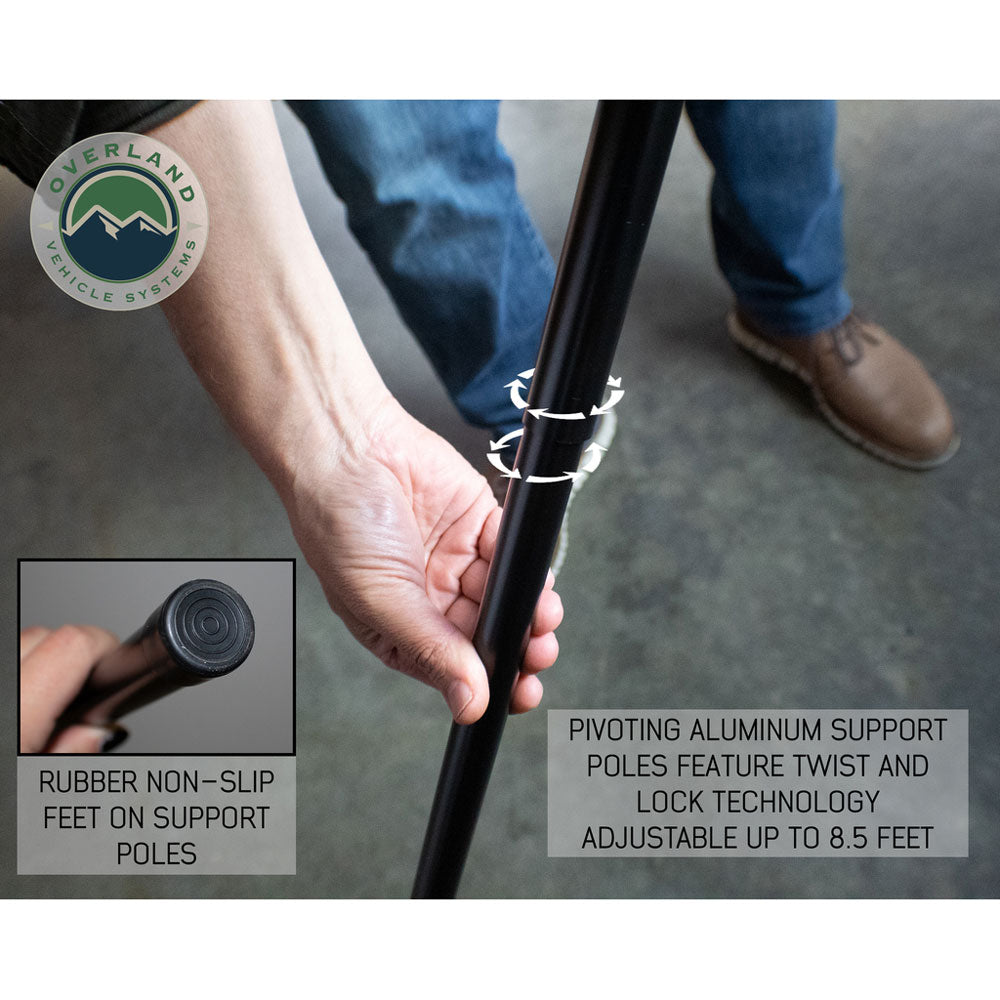 Overland Vehicle Systems - HD Nomadic 180 Degree Awning with Zip In Wall