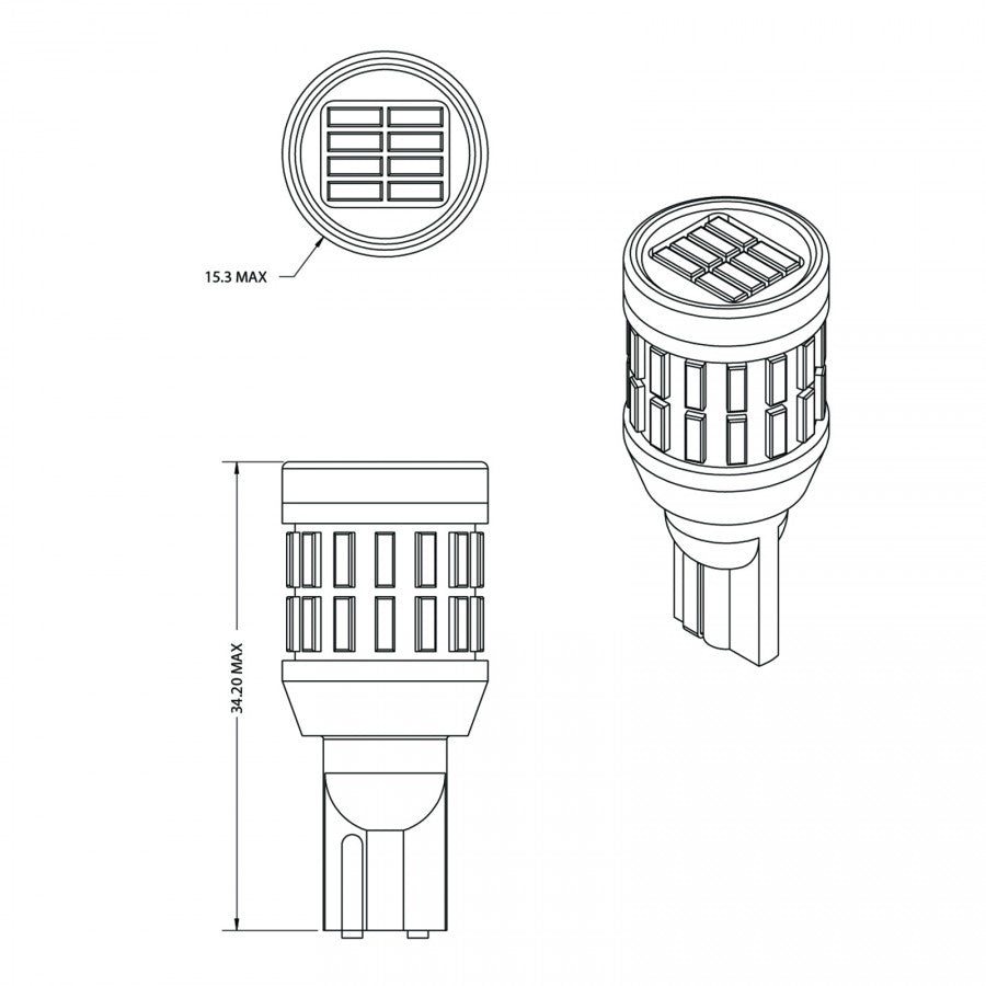 VLEDS - High Visibility Amber 36 LED 921 - Tundra Rear Turn Signal