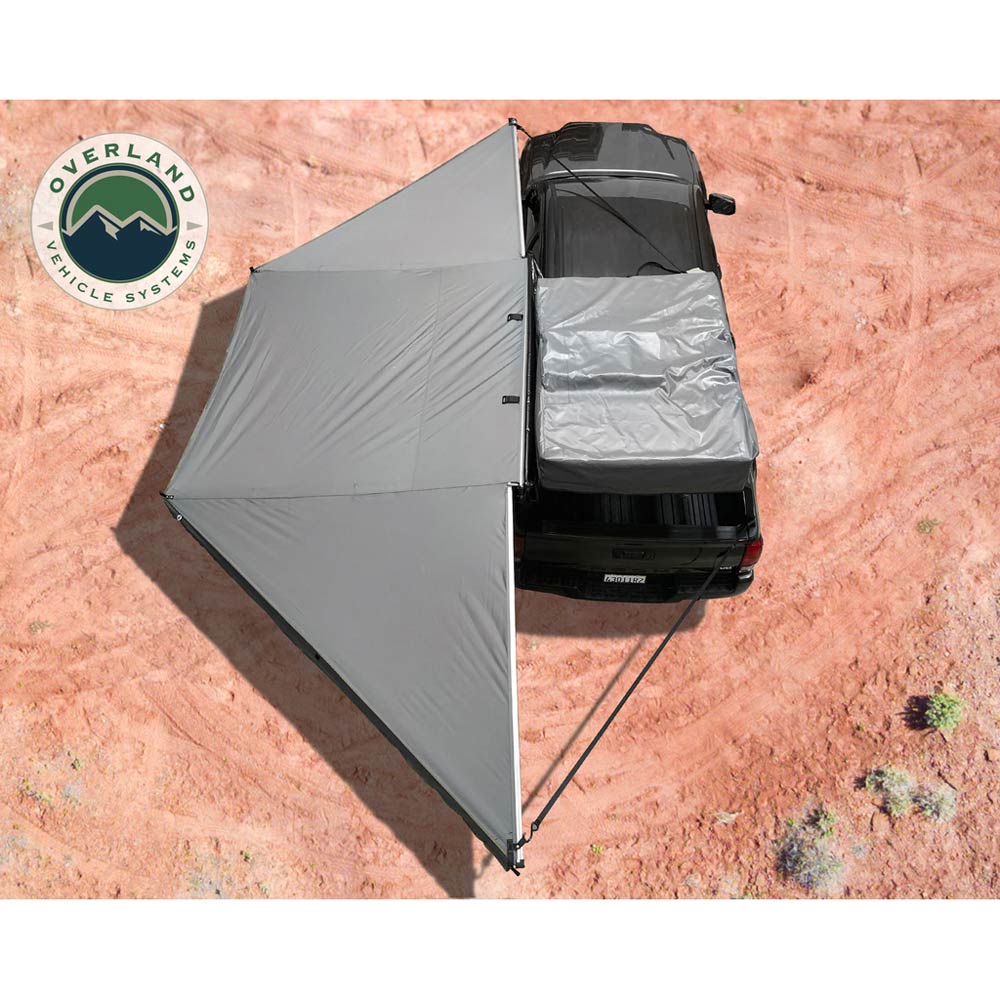 Overland Vehicle Systems - HD Nomadic 180 Degree Awning - Dark Grey With Black Travel Cover Universal
