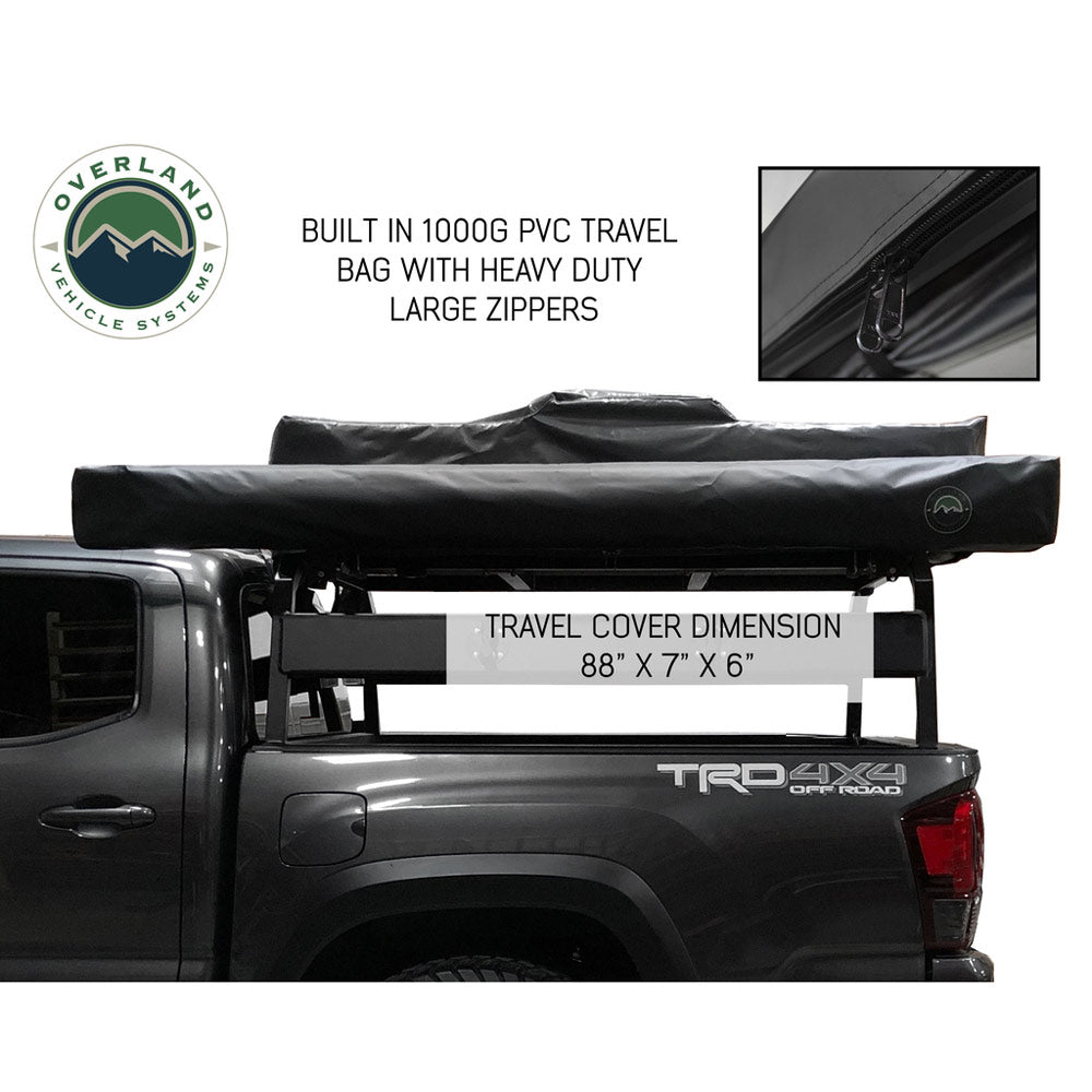 Overland Vehicle Systems - HD Nomadic 180 Degree Awning - Dark Grey With Black Travel Cover Universal