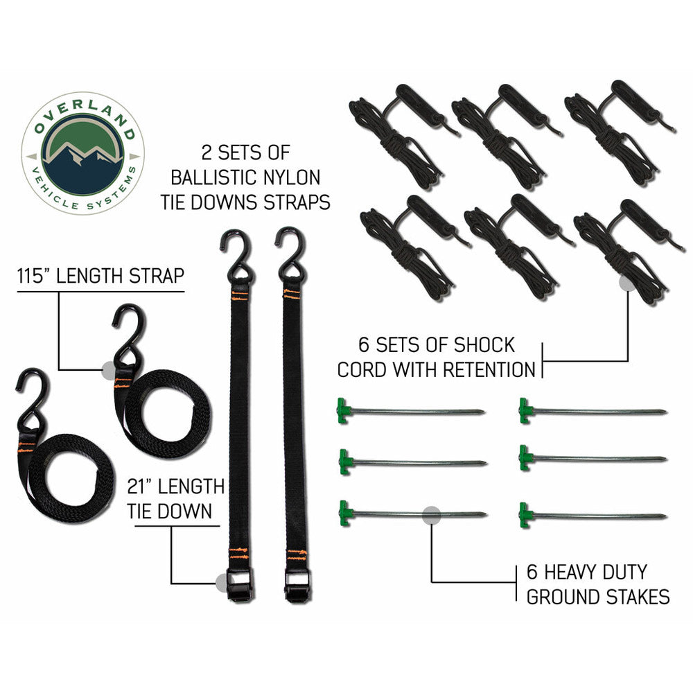 Overland Vehicle Systems - HD Nomadic 180 Degree Awning - Dark Grey With Black Travel Cover Universal