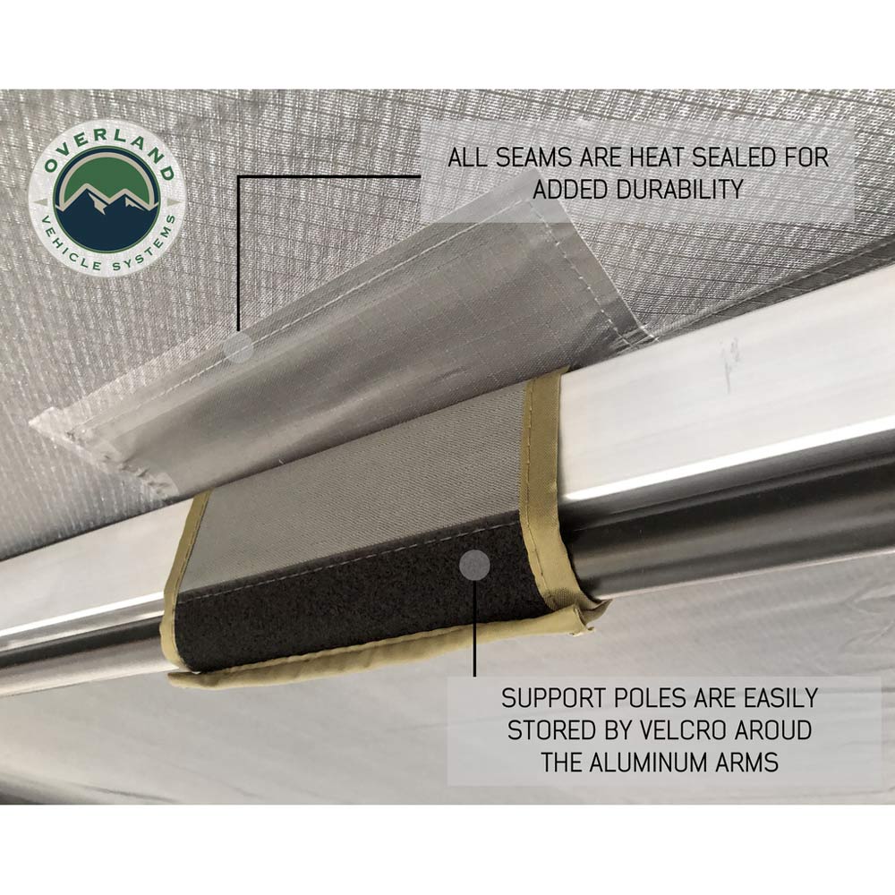 Overland Vehicle Systems - HD Nomadic 180 Degree Awning - Dark Grey With Black Travel Cover Universal