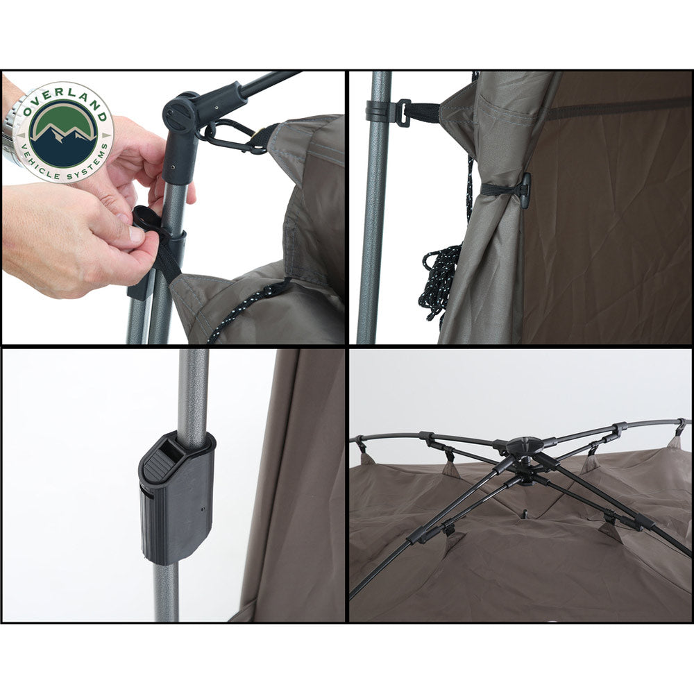 Overland Vehicle Tents - Portable Privacy Room With Shower, Retractable Floor And Amenity Pouches And More – Quick Set Up