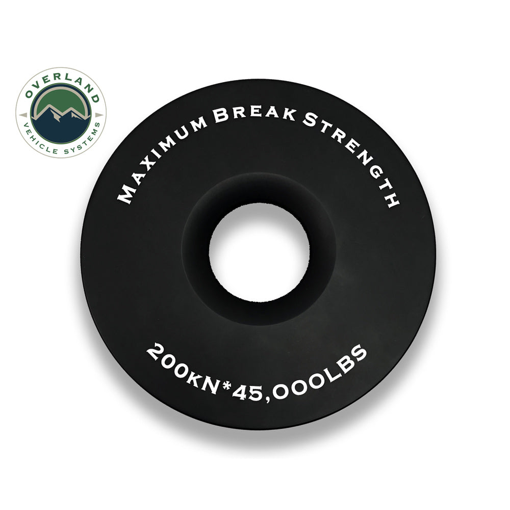 Overland Vehicle Systems - Recovery Ring 6.25" 45,000 Lb. Black with Storage Bag