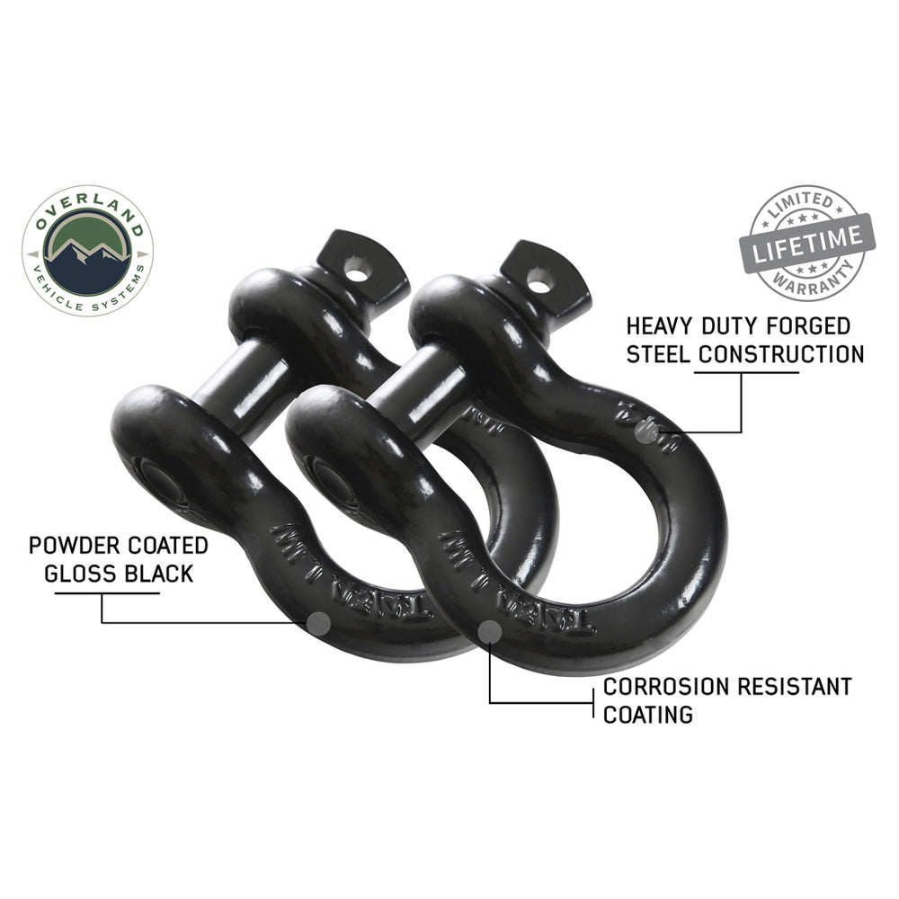OVS - Recovery Shackle D-Rings - 3/4" 4.75 Ton (Pairs)