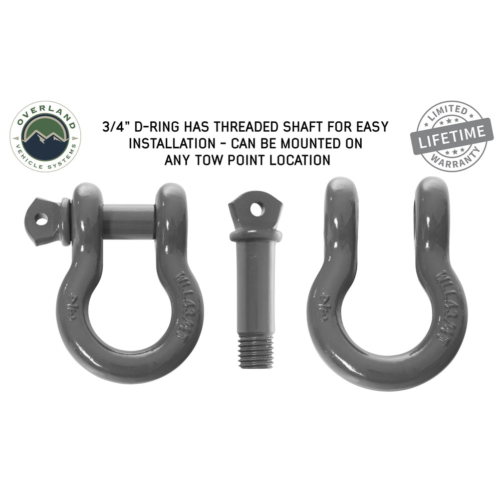 OVS - Recovery Shackle D-Rings - 3/4" 4.75 Ton (Pairs)