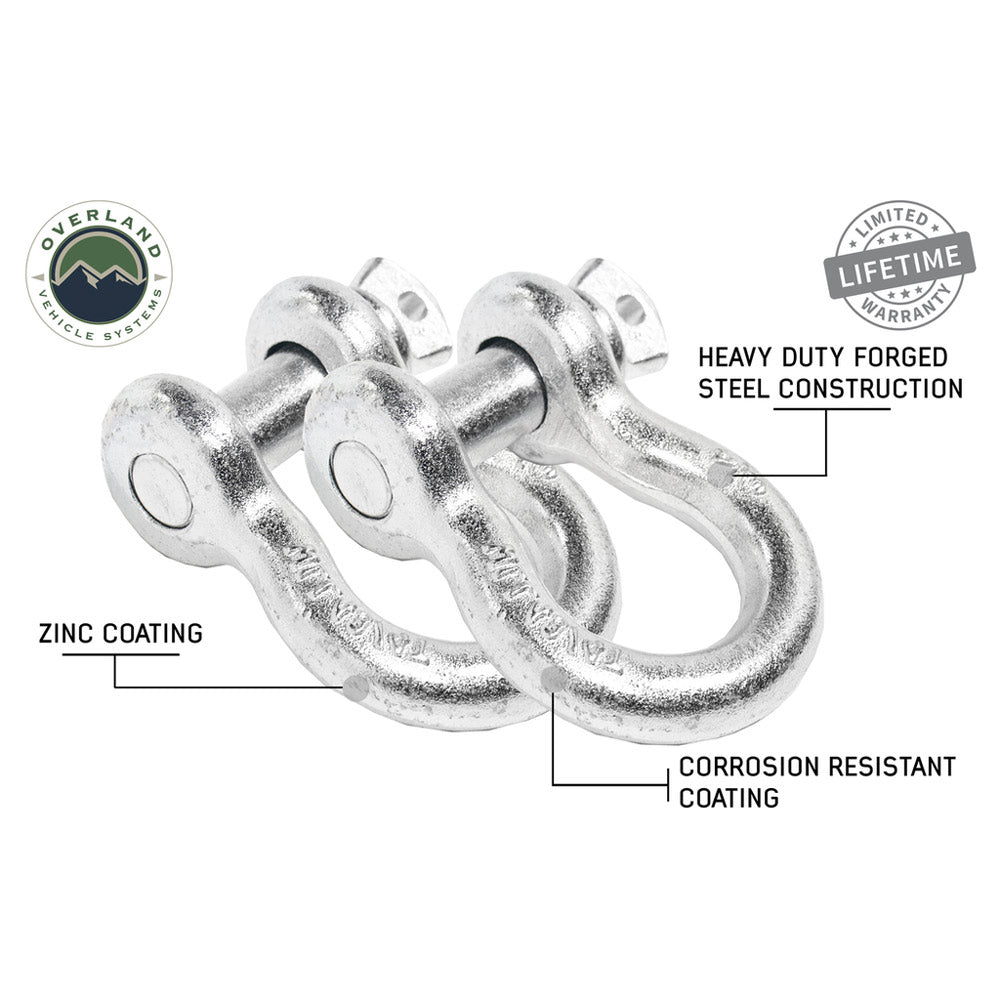 OVS - Recovery Shackle D-Rings - 3/4" 4.75 Ton (Pairs)