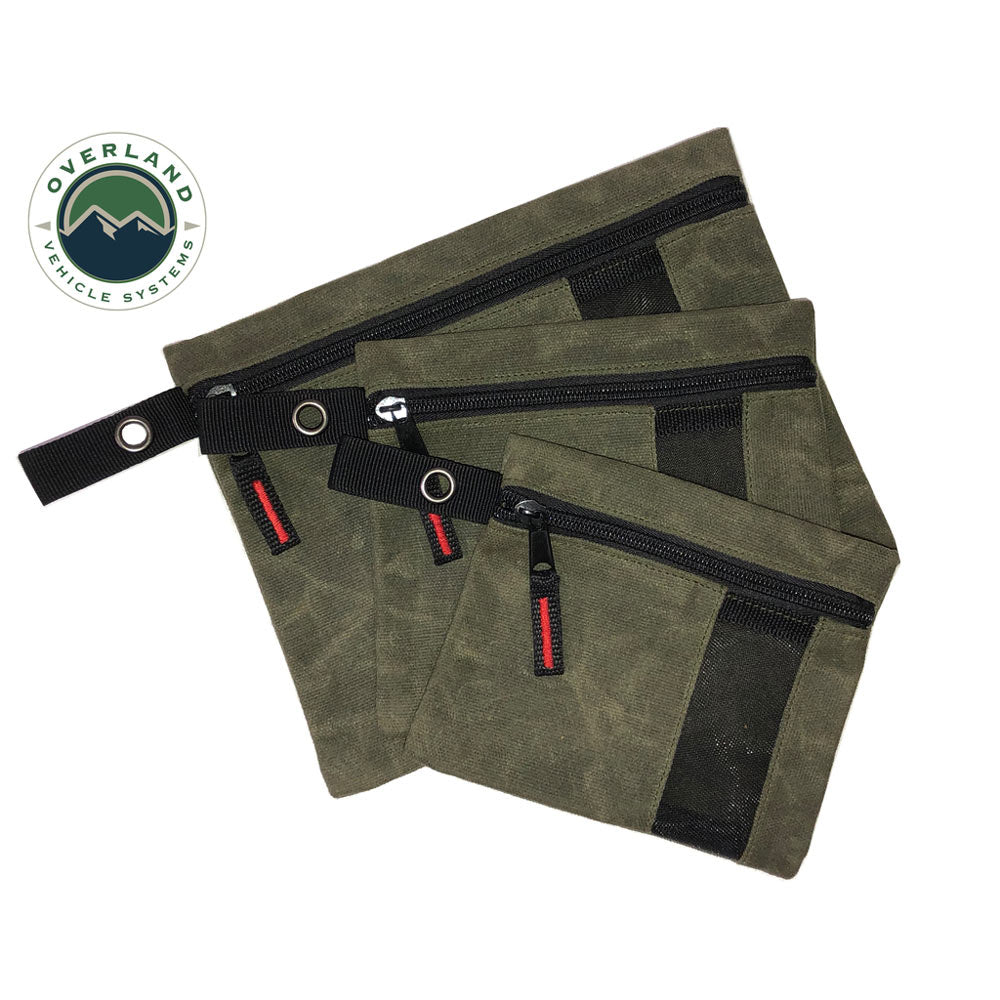 Overland Vehicle Systems - Small Size 3-Bag Set of Storage Bags - #12 Waxed Canvas