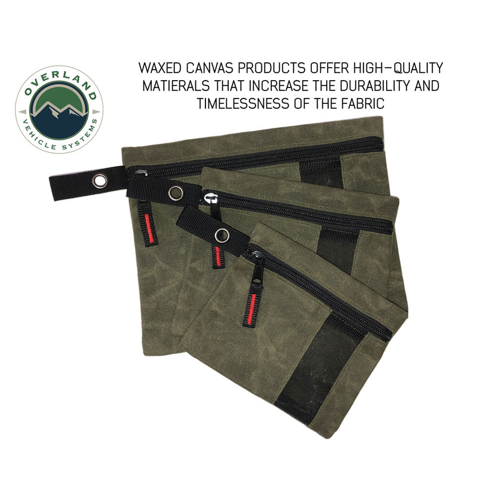 Overland Vehicle Systems - Small Size 3-Bag Set of Storage Bags - #12 Waxed Canvas