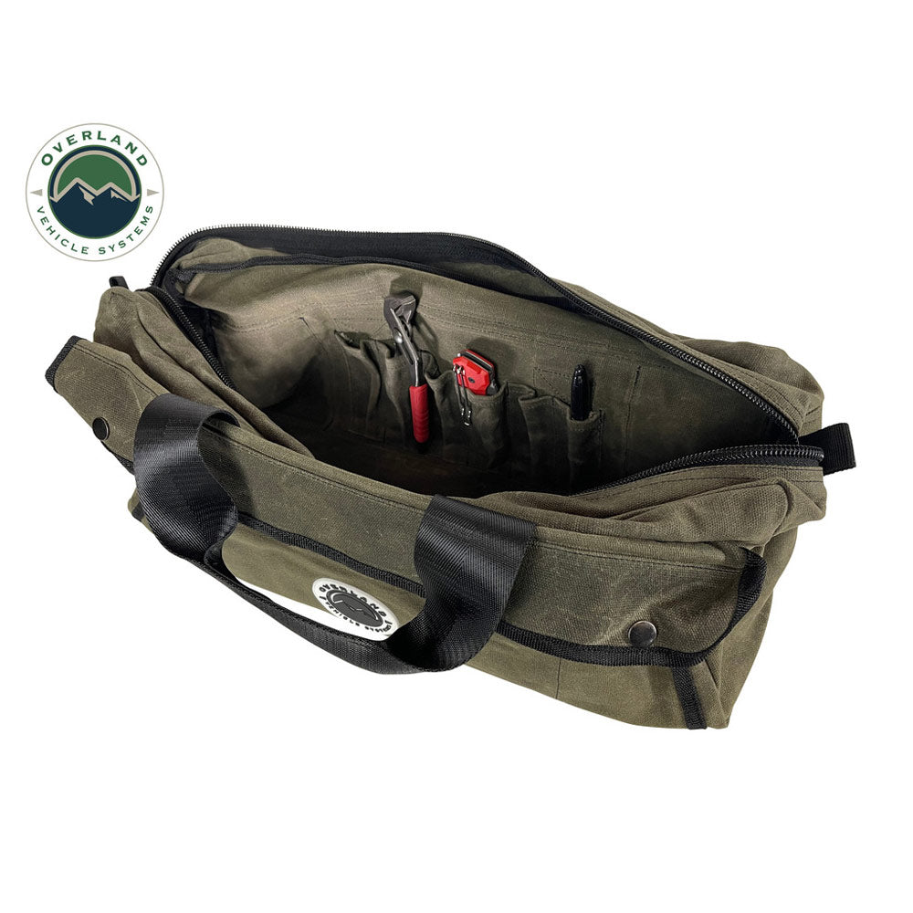 Overland Vehicle Systems - Small Duffle Bag with Handle & Straps #16 Waxed Canvas