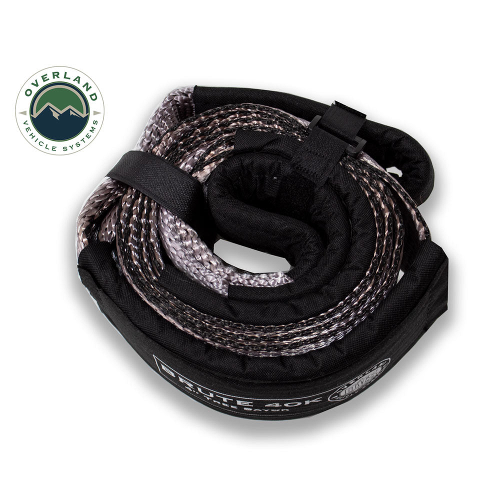 Overland Vehicle Systems - Tow Strap 4" x 20' 40,000 LB. Gray with Black Ends & Storage Bag
