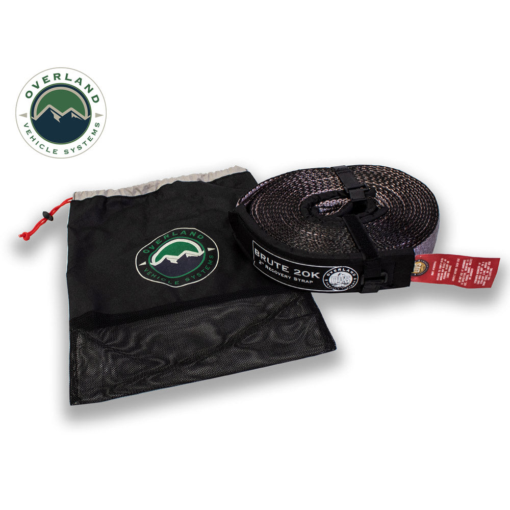 OVS - Tow Strap 20,000 lb. 2" x 30' Gray with Black Ends & Storage Bag