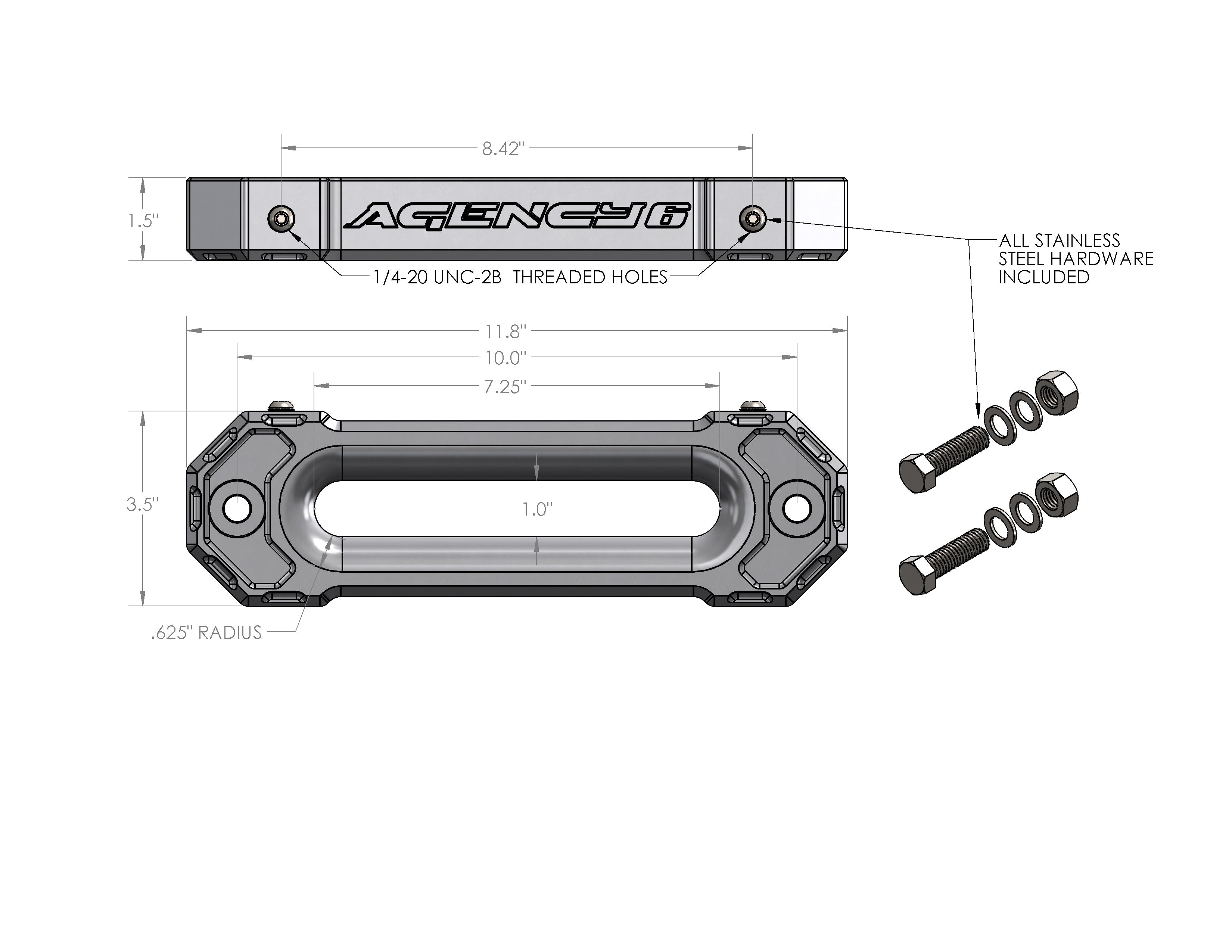 Agency 6 - Fairlead (1.5" Thick) - Red