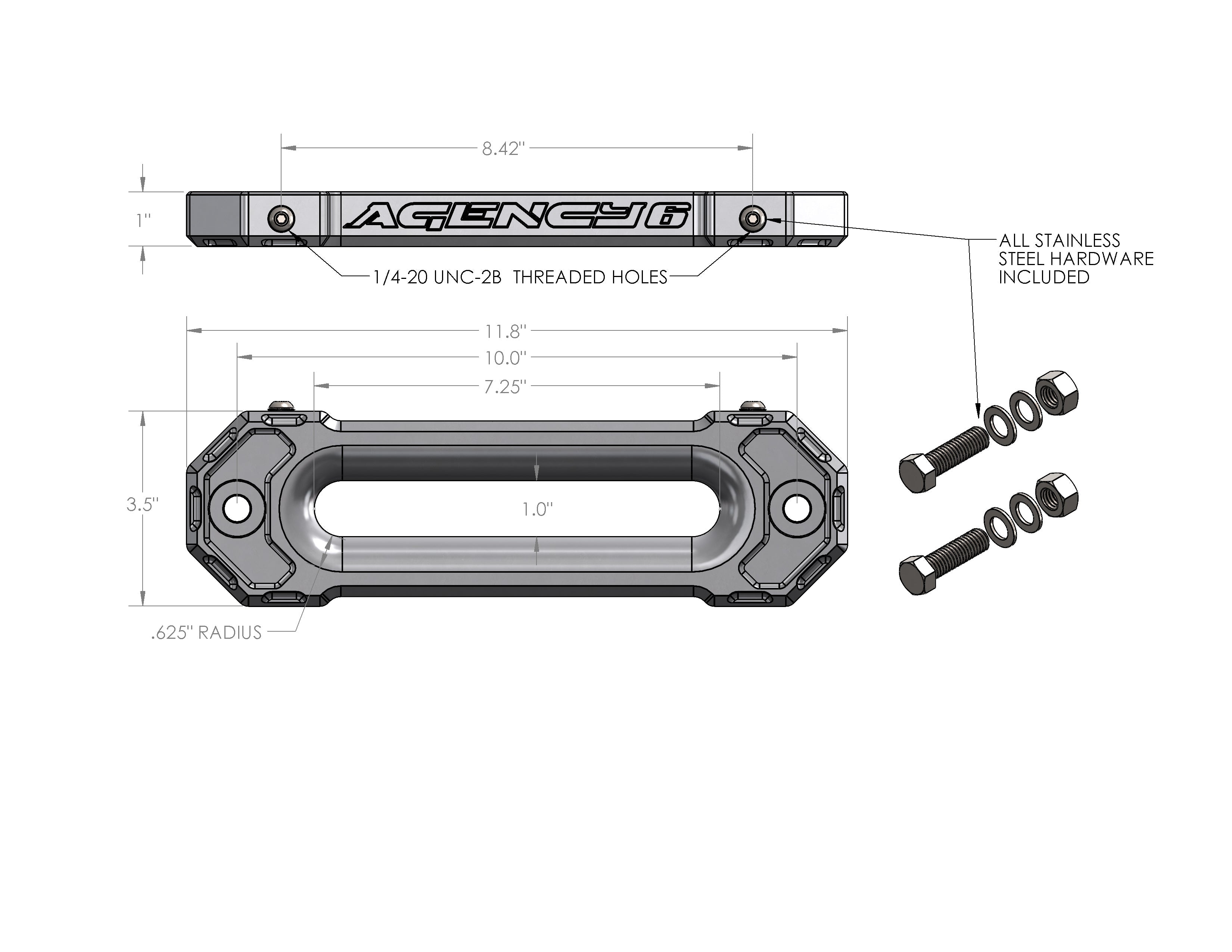Agency 6 - Fairlead (1.0" Thick) - Red