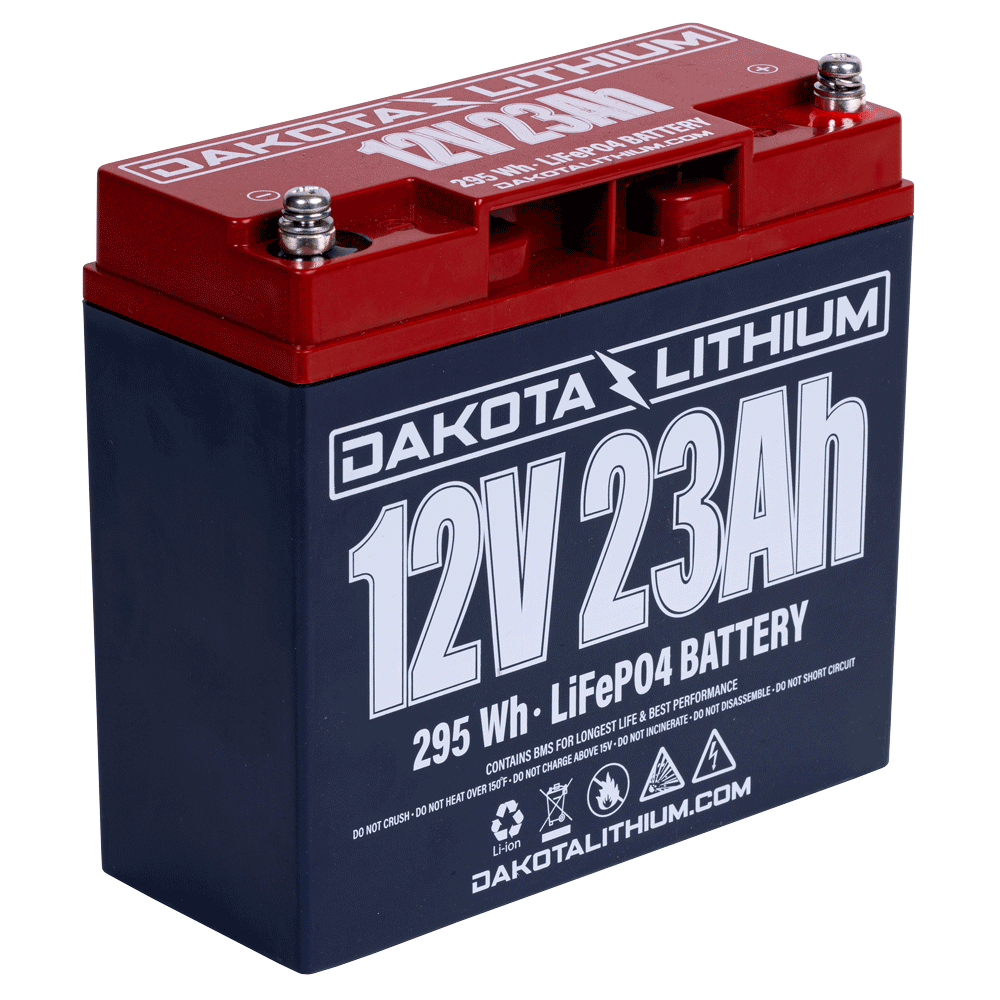 Dakota Lithium - 12V 23Ah Battery with Dual USB Ports & Voltmeter