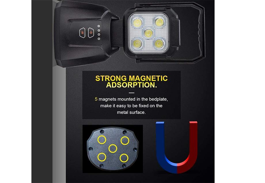 Cali Raised LED - 15W Magnetic Base Rechargeable LED Work/Camp Light