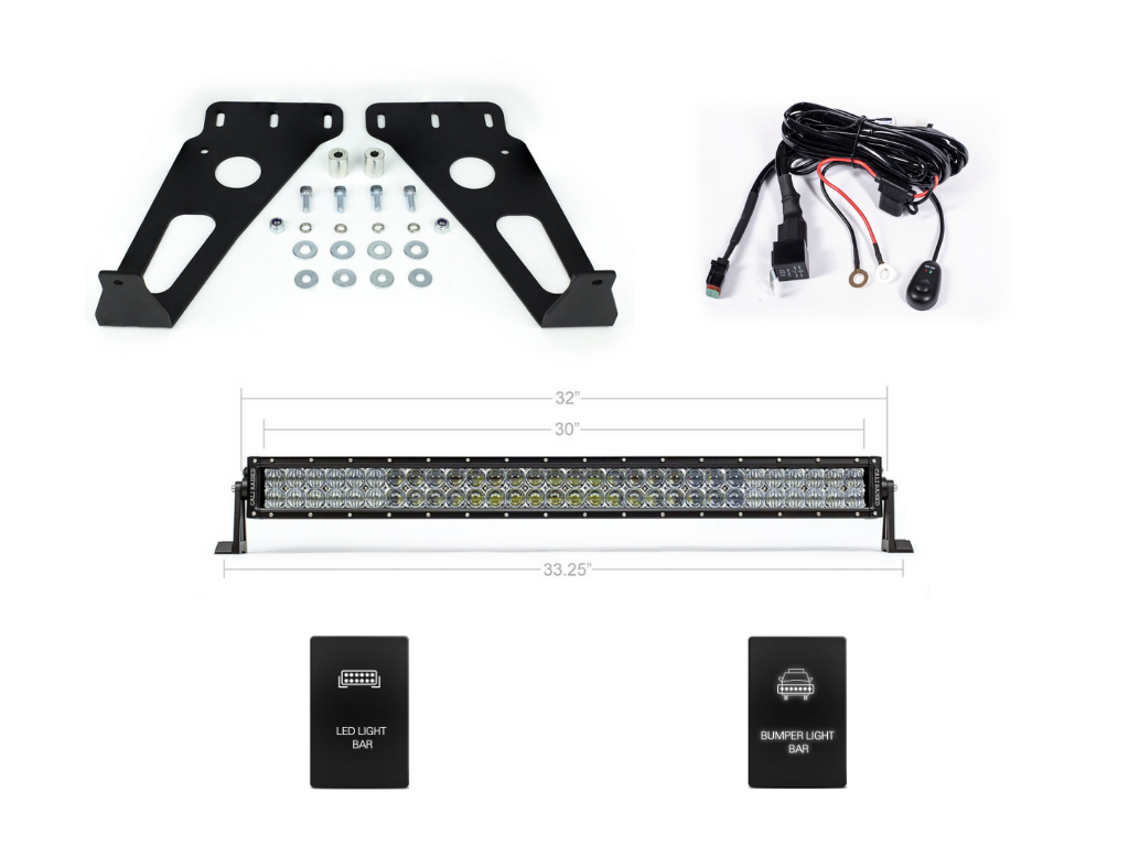 Cali Raised LED - 32" Hidden Grille LED Light Bar Brackets Kit - Toyota 4Runner (2014-2024)