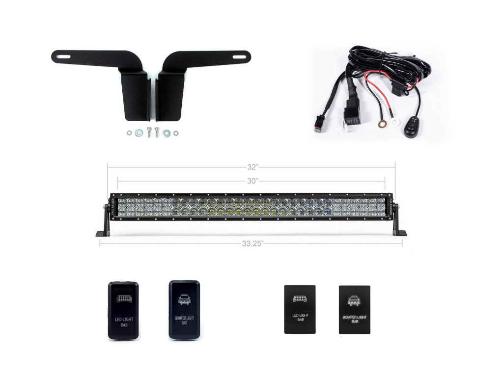 Cali Raised LED - 32" Lower Bumper Flush LED Light Bar Kit - Toyota 4Runner (2003-2009)