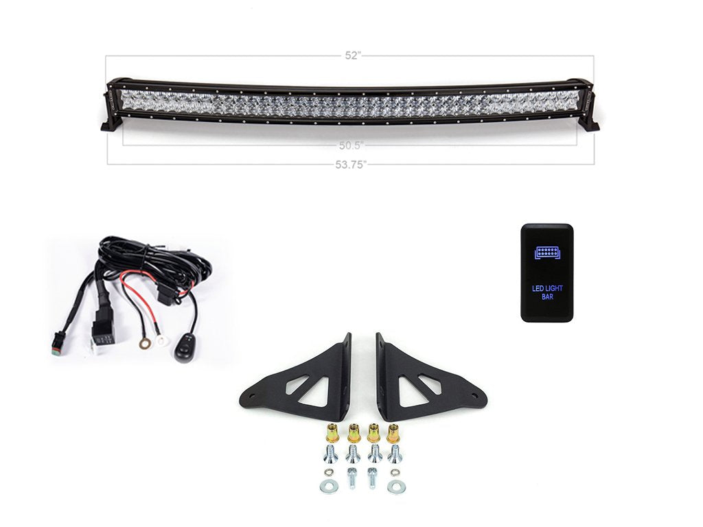 Cali Raised LED - 52" Curved LED Light Bar Roof Brackets Kit - Toyota 4Runner (2003-2024)