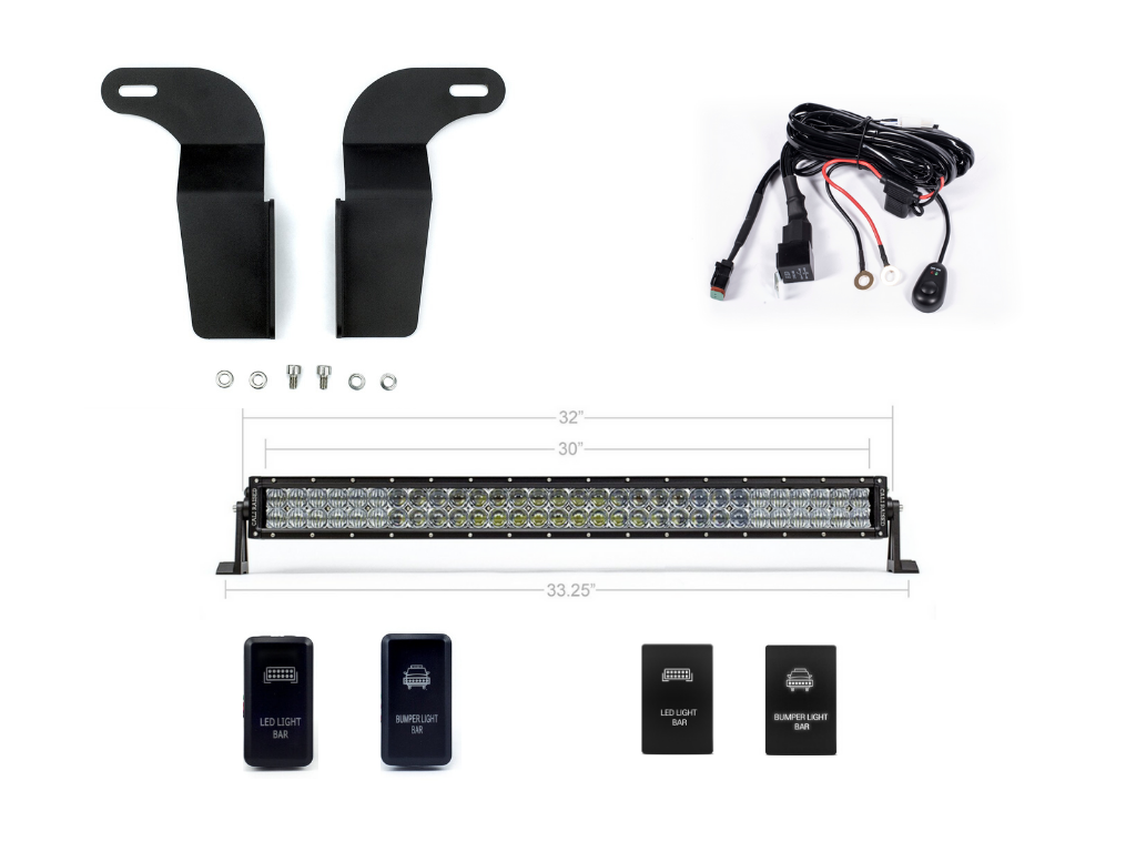 Cali Raised LED - 32" Lower Bumper Hidden LED Light Bar Brackets Kit - Toyota Tacoma (2005-2015)