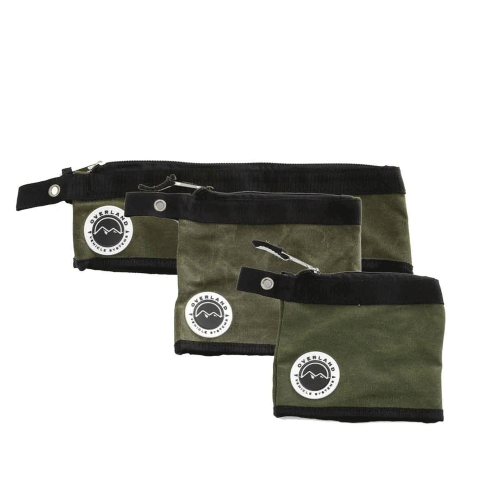 Overland Vehicle Systems - Small/Medium Size 3-Bag Set of Storage Bags - #12 Waxed Canvas
