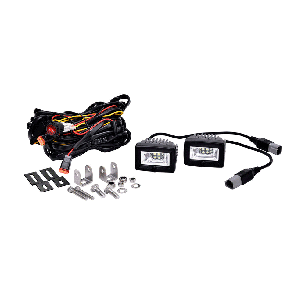 KC Hilites - 2" C-Series C2 LED - 2-Light System - Backup - 20W Flood Beam