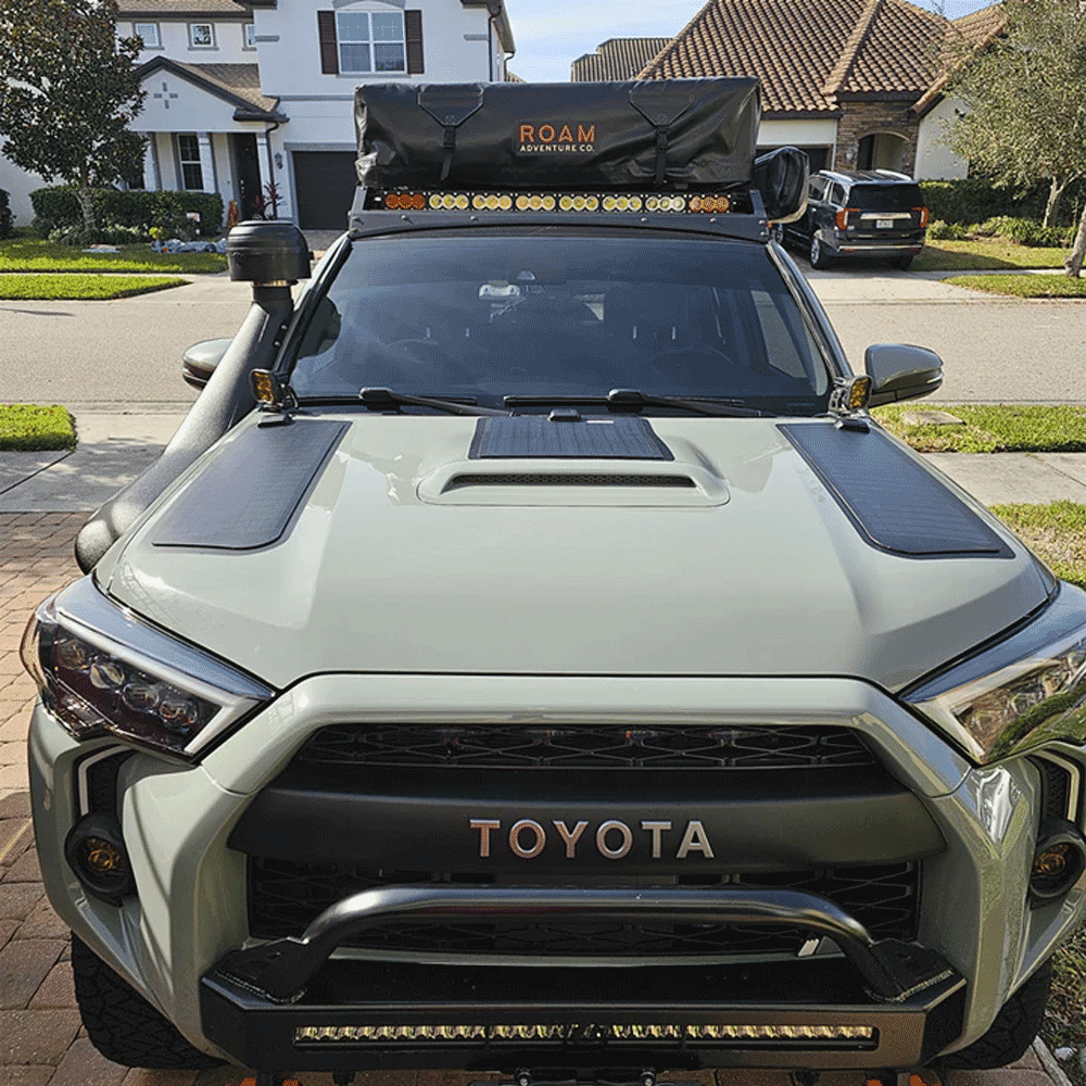 Lensun Solar - 80W Hood Solar Panel with Scoop - Toyota 4Runner (2003-2024)