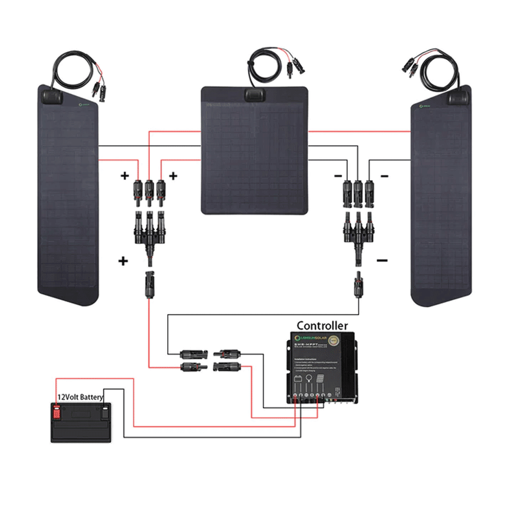 Lensun Solar - 80W Hood Solar Panel with Scoop - Toyota 4Runner (2003-2024)