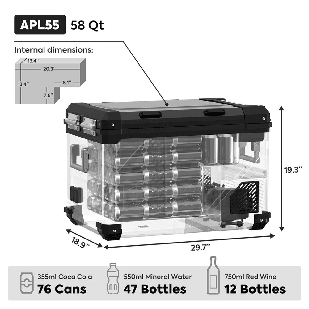 ICECO - APL55 Dual Zone Freezer + Magnetic Power Bank