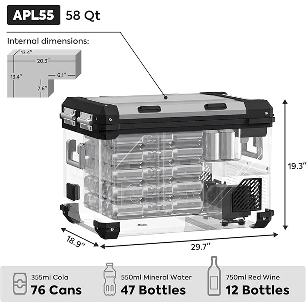 ICECO - APL55 Dual Zone Freezer + Magnetic Power Bank