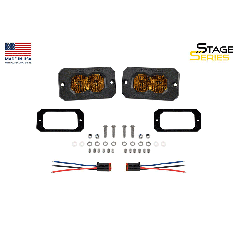 Diode Dynamics - C2 2.0 Yellow Pro Flush Mount LED Pod (Pair)
