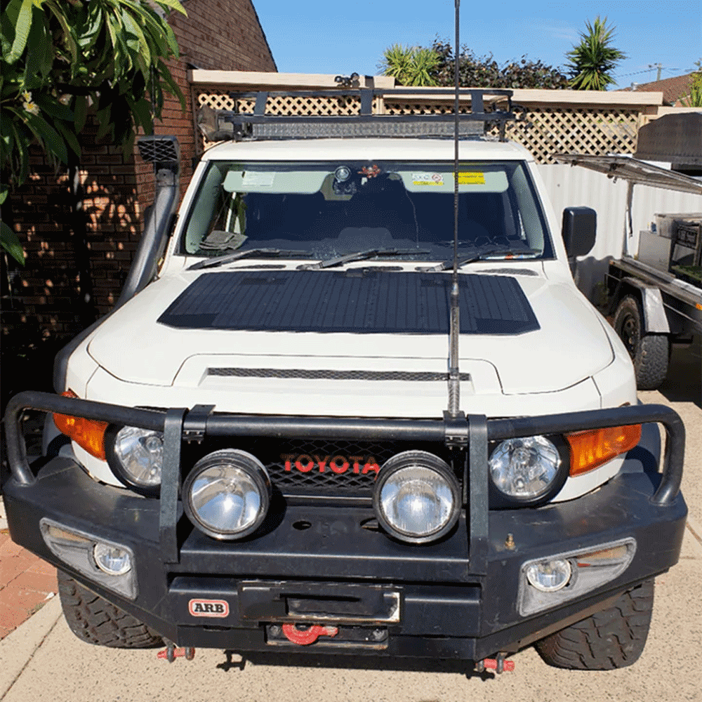 Lensun Solar - 105W 12V Hood/Bonnet Flexible Solar Panel - Toyota FJ Cruiser (2007-2014)