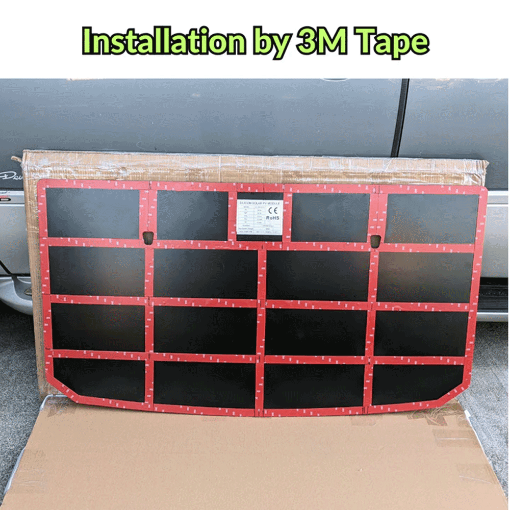 Lensun Solar - 105W 12V Hood/Bonnet Flexible Solar Panel - Toyota FJ Cruiser (2007-2014)