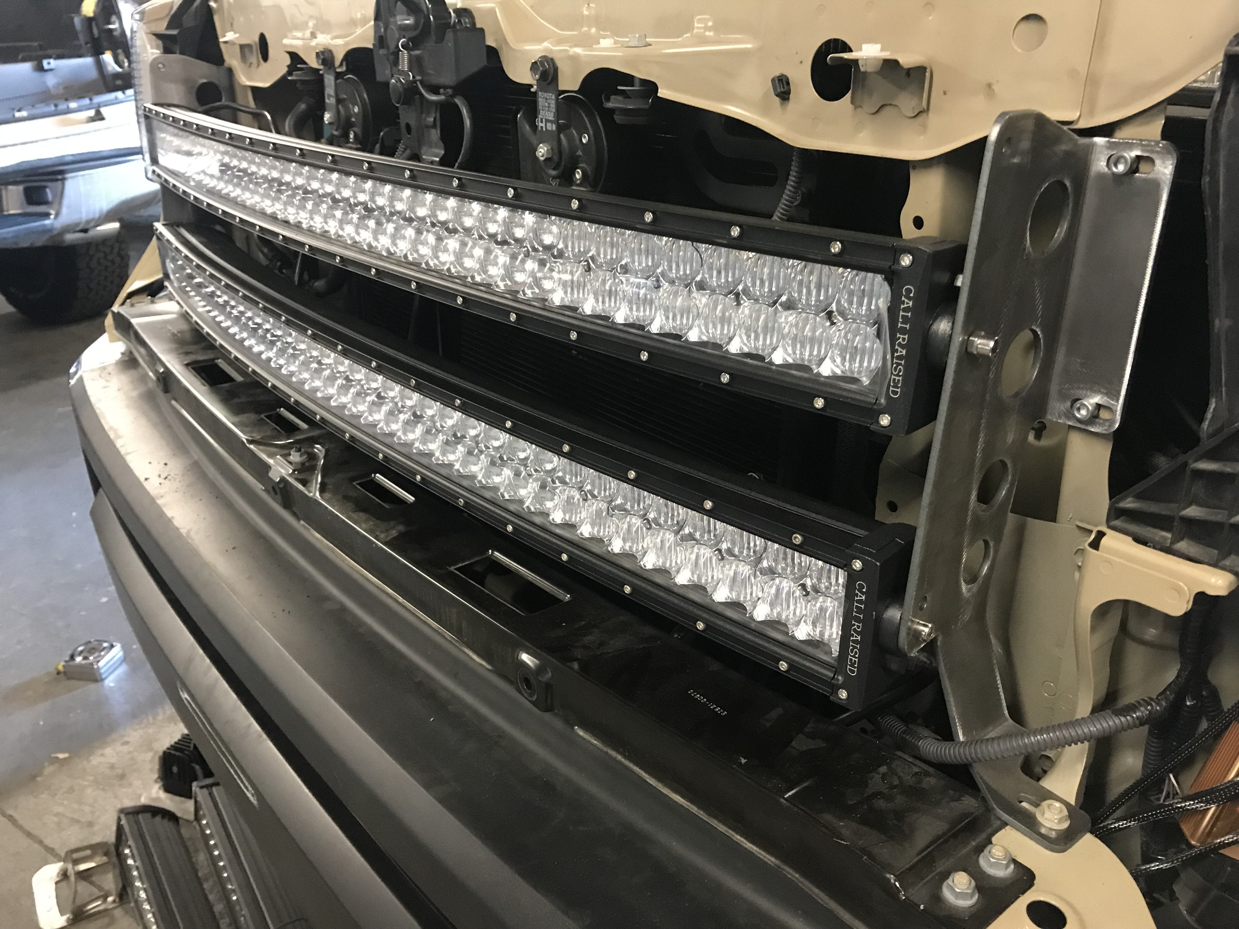 Cali Raised LED - 42" Hidden Grille Curved LED Light Bar Mounting Brackets - Toyota Tundra (2014-2021)