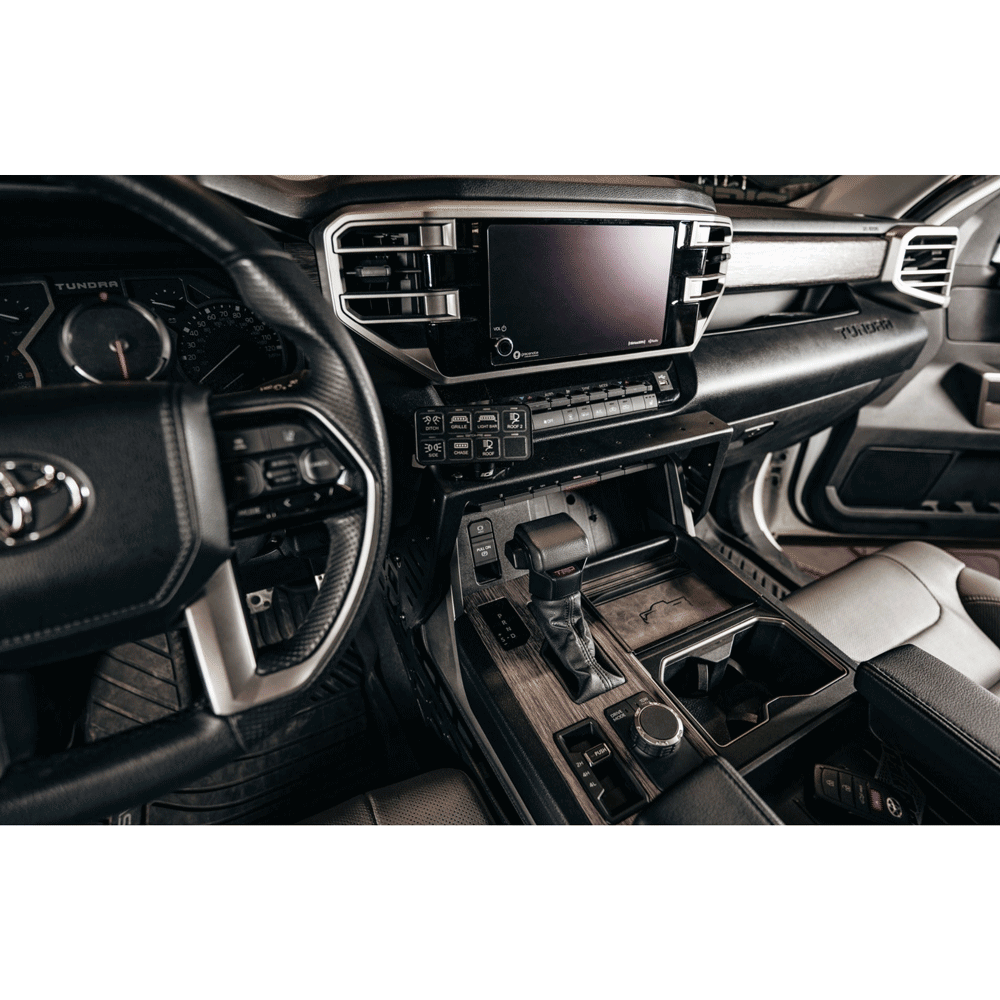 Rago Fabrication - Center Console Molle Panels and Device Bridge - Toyota Tundra (2022-2024), Sequoia (2023)