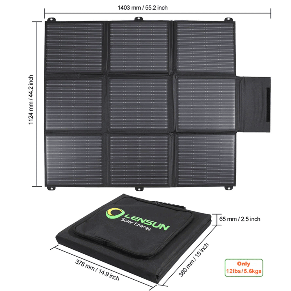 Lensun Solar - 200W 36V Solar Blanket for 24V Battery or Power Station