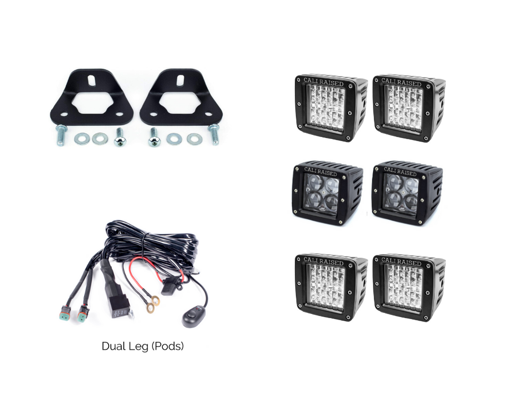 Cali Raised LED - Bed Rail LED Pod Brackets Kit For Toyota Truck