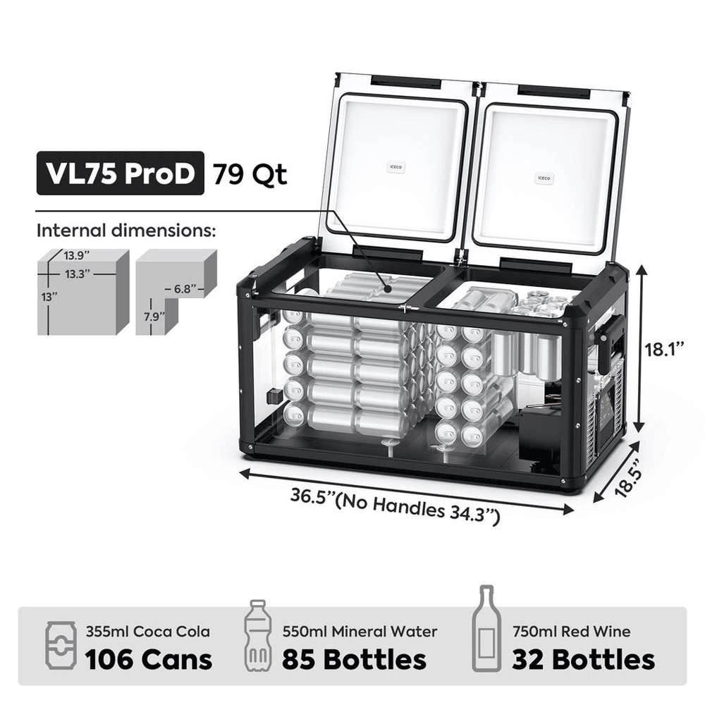 ICECO - VL75ProD 12V Heavy Duty Freezer - 75 LT