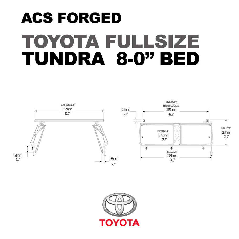 Leitner - ACS Forged Bed Rack - Toyota Tacoma & Tundra