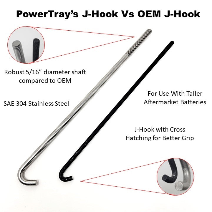 PowerTrays - Stainless Steel 5/16" J-Hooks For Toyota Vehicles