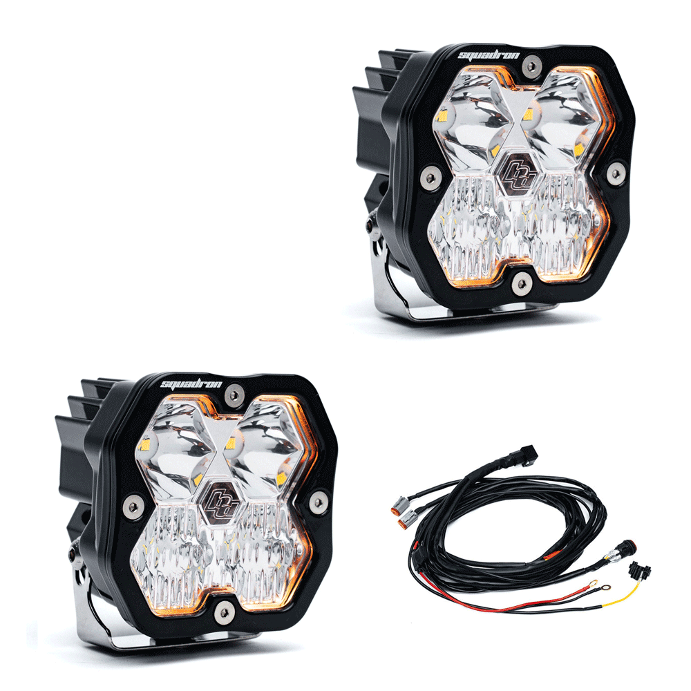 Baja Designs - Squadron 2.0 Sport Black LED Auxiliary Light Pod Pair - Universal