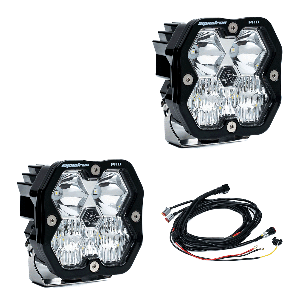 Baja Designs - Squadron 2.0 Pro Black LED Auxiliary Light Pod Pair - Universal