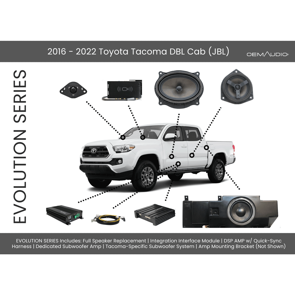 OEM Audio Plus - Evolution Series for DBL Cab with JBL Audio - Toyota Tacoma (2016-2023)