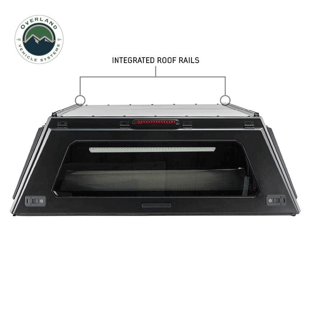 Overland Vehicle Systems - Expedition - Truck Cap with Full Wing Doors, Front & Rear Windows & 3rd Brake Light