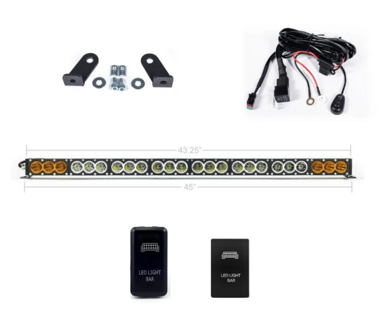 Cali Raised LED Dual Function Amber/White LED Light Bar Prinsu Mount