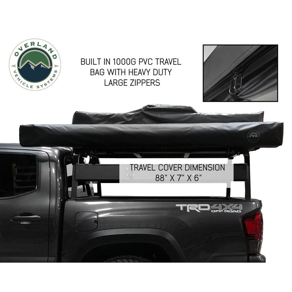 Overland Vehicle Systems - Nomadic Awning 270 Passenger Side - Dark Gray Cover with Black Cover Universal